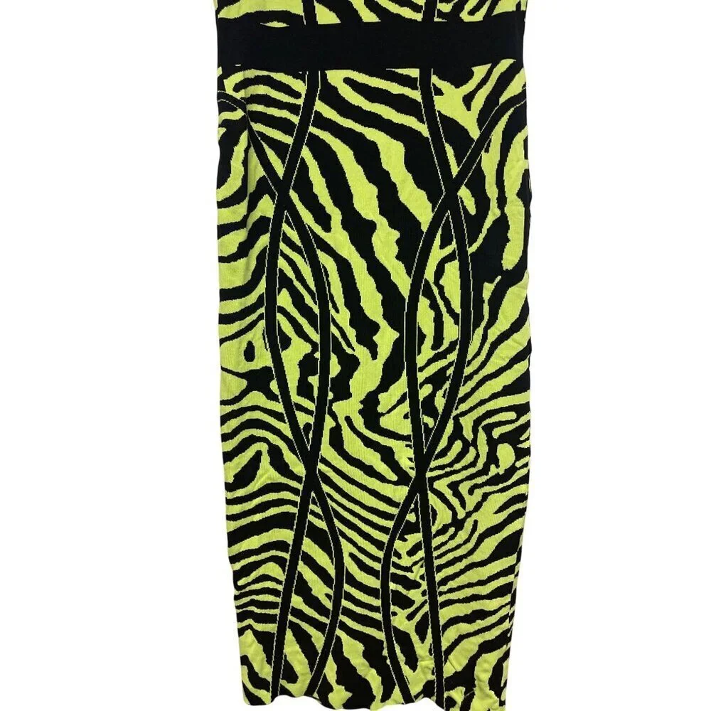 Fashion Nova Women's Wild Thing Lime Black Sweater Dress Knit Size 2X - Picture 4 of 10